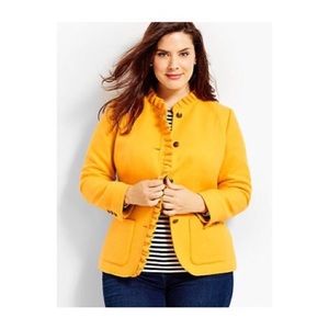 Talbots ruffle-trim Shetland wool blend blazer